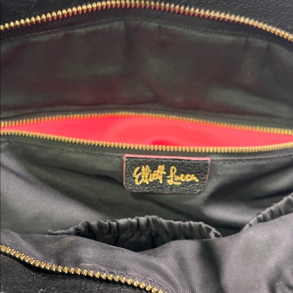 Elliott Lucca Black Satchel with Gold Accents - Picture 3 of 4